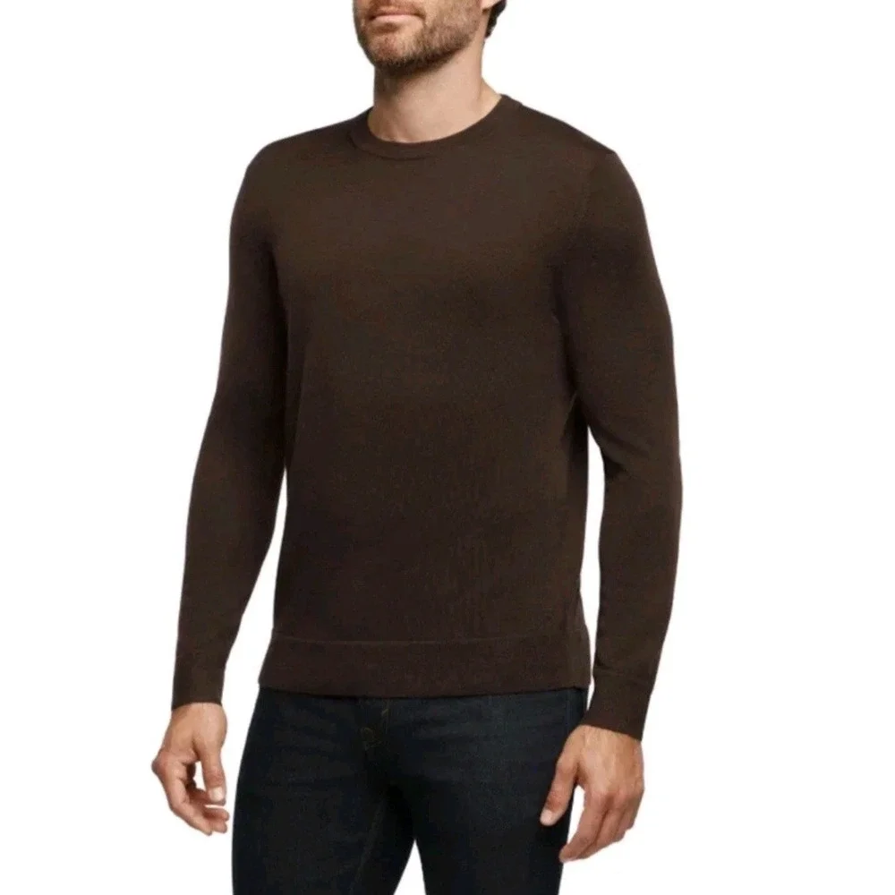 Banana Republic Brown 100% Merino Wool Crewneck Lightweight Sweater‎ Size Large